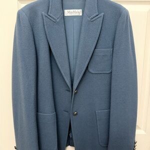 MaxMara Blue Womens Cashmere Blazer